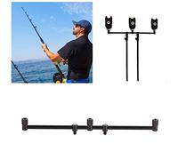 Vistreck Barra de Zumbido de 3 Cabezales Aleación Aluminio 40 Cm para Cañas Pescar - Accesorios Pesca con Soporte Barra Transversal Liviano
