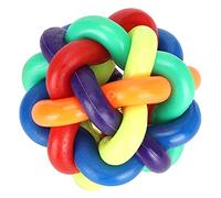 Vistreck Bola Tejida de Goma Colorida para Niños y Mascotas |Juguete de Campana Suave para Encender y Jugar