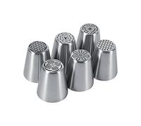 Vistreck Boquillas Pi para Glaseado de Pasteles de Flores Acero Inoxidable, 6 uds., Consejos Decoración Profesionales para Pasteles, Cupcakes y
