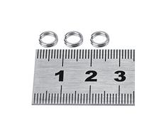 Vistreck Conector de Señuelo de Anillo Dividido Doble Círculo Acero Inoxidable para Pesca, 100 Uds. (7# 1 Paquete 100 vendidos)