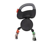 Vistreck Correa Doble Retráctil de para Perros - Cuerda de Enrollado Automático con Diseño Reflectante para Visibilidad Nocturna - Pasee Dos Mascotas Simultáneamente (Negro)