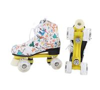 Vistreck Elegantes Patines de Ruedas de 4 Ruedas con Grafiti Blanco Doble Hilera para Niños y Adultos - Talla 38
