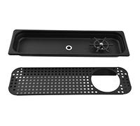 Vistreck Fregadero Lavavasos Automático de Acero Inoxidable para Barra con Conector G1/2in - de Descarga Rápida (FC-13-2 Estilo extendido [Negro])
