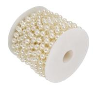 Vistreck Guirnalda de Cuentas de Alambre Perlas 10 M para Decoración Bodas DIY - 8 Mm Blanco o Beige (Beige)