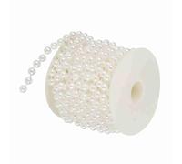 Vistreck Guirnalda de Cuentas de Alambre Perlas 10 M para Decoración Bodas DIY - 8 Mm Blanco o Beige (Blanco)