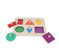 Vistreck Juguete a Juego de Formas Geométricas para Niños - Tablero de Aprendizaje Madera único con Bloques Colores (Paneles Formas geométricas)