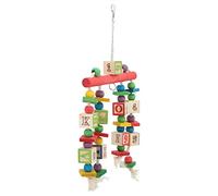 Vistreck Juguete Colorido para Masticar con Bloques de Pájaros de Madera Calidad Alimentaria para Loros Medianos y Grandes, Juguete Colgante Jaula Duradero