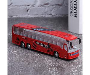 Vistreck Juguete Modelo de Autobús de Tránsito Aleación a Escala 1:50 con Luz y Música para Niños - Rojo (Roja)