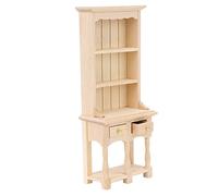 Vistreck Librería de 3 Capas para Sala de Estudio en Miniatura con Cajones para Decoración Casa Muñecas 1:12 (Plano)