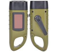 Vistreck Linterna Solar de Manivela AT5503 - Antorcha de Emergencia LED para Cámara Al Aire, Escalada y Senderismo (Verde militar)