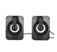 Vistreck Mini Altavoz para Computadora A2: Estéreo con Cable Alimentado por USB con Graves Nítidos, Control de Volumen y Diseño Compacto para Computadora de Escritorio, PC y Portátil