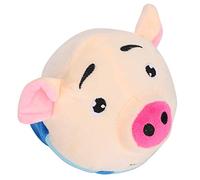 Vistreck Muñeco Interactivo de Cerdo de Dibujos Animados con Pelota Salto Que Rebota para Mascotas con USB, Juguete Sonido Lavable para Perros Activos (Cerdo saltarín Vestido Azul)