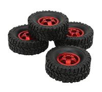 Vistreck Neumáticos de Goma 4WD, Cubo de Rueda Aleación Aluminio para Mejora Coches WPL C14 C24 B14 B24 B16 B36 RC (Roja)