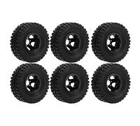 Vistreck Neumáticos de Goma RC con Cubo de Rueda Aleación Aluminio para Modelos Coche WPL C14 C24 C34 C44 B14 B24 B16 B36 4WD: Agarre y Estabilidad Mejorados (Negra)