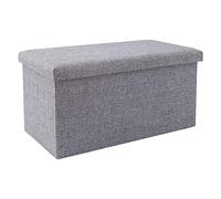 Vistreck Otomana Plegable de Tela para Almacenamiento, Taburete Reposapiés Plegable y Caja de Almacenamiento Multiusos para el Hogar y el Dormitorio (Grande)