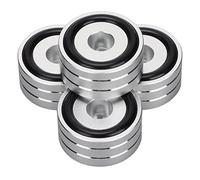 Vistreck Pie de Soporte con Punta de Aislamiento Altavoz SP4010, 4 Uds., Picos Aleación Aluminio 40mm para DAC, Amplificadores y Altavoces (Plata)
