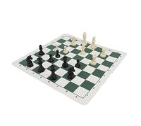 Vistreck Piezas de Ajedrez de Plástico con Tablero Cuero PU, Juego Ajedrez Internacional para Diversión Familiar