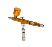Vistreck Pistola de Aerógrafo AR130T con Ajuste Externo de Cola para (Gold) | Herramienta de pulverización neumática de doble acción, camisetas, pasteles, maquillaje, modelos, boquilla de 0,3 mm, kit