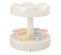 Vistreck Soporte Giratorio Automático para Exhibición de Postres, Plato Giratorio para Magdalenas de Doble Capa Tiendas y Eventos