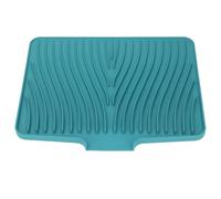 Vistreck Tapete de Silicona Resistente Al Calor para Secar Platos con Borde de Drenaje, Almohadilla Antideslizante para Secar Platos Cocina, Verduras y Frutas (Verde)