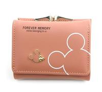 VISTYL Monedero pequeño con ranuras para tarjetas, monedero delgado con bolsillo para monedas, para guardar monedas, carné de identidad, tarjeta de crédito, foto (rosa), Rosa., 10,5 x 9 x 3 cm/4.13 x