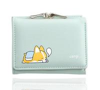VISTYL Monedero pequeño con ranuras para tarjetas, monedero delgado con bolsillo para monedas, para guardar monedas, carné de identidad, tarjetas de crédito, fotos, Green Dog, no, Americano