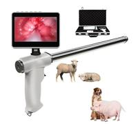 Visual AI Gun para ganado y caballos, kit de inseminación de masaje de calefacción y vibración con pantalla HD de 4.3 pulgadas, incluye práctica caja para ganado