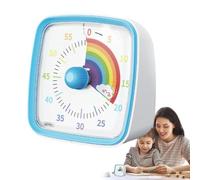 Visual Countdown Timer - 3.46x3.46x2.13 Inches Visual Timer for Kids | Desk Countdown Timers | 60 Minute Desk Countdowns Timers | Silent Study Tîmer Clock with Rainbow Pattern for Kids Adult Classroom