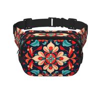 Visual Impact Petals - Riñonera de moda con estampado de pétalos de impacto visual, bolsa de mensajero unisex, riñonera de viaje de moda, color negro,