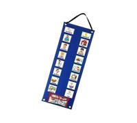 Visual Routine Chart Kids Schedule Board for Home Rectangular Blue 67.5X24CM Reward Good Behavior 1 Set
