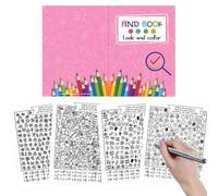 Visual Search Manual - Animated Figure Tinting Sheets for Youth | Dense Paperwork with Pigment Palettes, Hand-Drawn Quest Illustration Workbook, Early Learning Materials for Schools, Nurseries