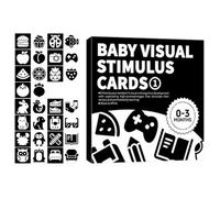 Visual Stimulation Flashcard, Sensory Development Card, Toddler Learning Tool, High Contrast Design, Portable Sturdy Material, Ideal for Early Education, Black White Color, 1 Set
