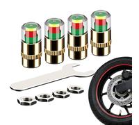 Visual Tire Pressure Indicator, Color Alert Valve Cap System, Air Valve Cap, Metal Pressure Sensor Cover for Wheel Stem, Auto Accessory with Compact Style, Monitoring Device for Car Truck SUV Travel