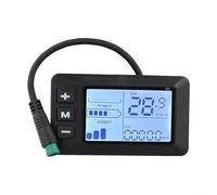 visualización LCD para bicicleta eléctrica para componentes de bicicleta eléctrica de 24 V, 36 V, 48 V, con 5 pines, cable conector impermeable, compatible con driver No.2, carcasa ABS de 82 x 48 mm