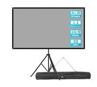 VISULAPEX 80" ALR Pantalla Proyector con Trípode, 16:9 Tela Proyector Portátil, para Interior y Exterior Cine en Casa Camping Eventos Recreativos