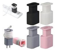 Visulong 2 in 1 Silicone Charger Protector for iphone charger, silicone charger protector with cord wrap, Silicone Power Adapter Case for 18w/20w, Data Cable Winder - Anti-Break Protection(4pcs)