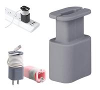 Visulong 2 in 1 Silicone Charger Protector for iphone charger, silicone charger protector with cord wrap, Silicone Power Adapter Case for 18w/20w, Data Cable Winder - Anti-Break Protection(Gray)