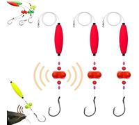 Visulong Catfish Fishing Set Comprehensive Catfish Rig Making Kit with Takedown Rigs, Circle Hooks, Rattler Fishing Equipment, Ideal for Big Catfish, Carp and More (rojo, 8/0)