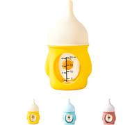 Visulong Leak-Proof Squeezable Kitten Bottle, Puppy Bottles For Nursing Puppy Milk, Reusable Anti-Choking Silicone Pet Puppy Milk Bottle Nursing Kit (Yellow,20ML)
