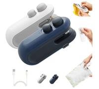 Visulong Mini Bag Sealer with Cutter and Magnet, Mini Sealer Small Household Hand Pressure Sealer, 2 in 1 Gadget Cutter and Sealers, Portable Snack Plastic Bag Heat Sealing Machine (Mix*2)