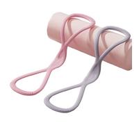 Visulong Resistance Bands, Figure 8 Exercise Bands, Durable Rubber Yoga Pulling Rope，Non-Slip Handles, Home Gym (Pink(15lb)+Grey(35lb))
