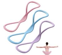Visulong Resistance Bands, Figure 8 Exercise Bands for Women Men, Yoga Gym Fitness Pulling Rope with Handles, for Working out, Arm, Chest Expander Strap (Pink +Purple +Blue 15 BLS)