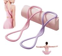 Visulong Resistance Bands, Figure 8 Exercise Bands with Handles for Women Men, for Working out, Arm, Chest Expander Strap, Back Pulling Rope (Pink 15 +Purple 25)