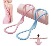 Visulong Resistance Bands, Figure 8 Exercise Bands with Handles for Women Men, for Working out, Arm, Chest Expander Strap, Back Pulling Rope (Pink 25 + Blue 25)