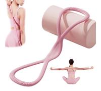 Visulong Resistance Bands, Figure 8 Exercise Bands with Handles for Women Men, for Working out, Arm, Chest Expander Strap, Back Pulling Rope (Pink 25 Pounds)