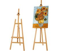 VISWIN Caballete de Exposición de Altura Ajustable 144-193 cm, Soporta 10 kg, de Madera de Haya para Pintar, de Suelo Fácil de Montar para Adultos y Principiantes