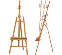 VISWIN Caballete Pintura en A Inclinable, Ajustable y Plegable, Caballete Grande de Madera de Haya 165-226cm con Bandeja, Caballete Profesional de Estudio para Adultos, Artistas, Pintor, Estudiantes