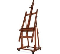 VISWIN Caballete Pintura en H Profesional Grande, Inclinable a Horizontal, Caballete Pintar Ajustable de Madera de Haya con Bandeja & Ruedas, Caballete de Estudio para Adultos, Artistas, Pintor