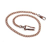 Visxcnu 1 Pieza Cadena de Reloj de Bolsillo 39cm Bronce Rojo con 2 Ganchos Metal Cadena de Chaleco Clip para Reloj de Bolsillo Cadena para Vaqueros Accesorios
