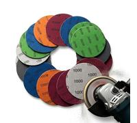 Visxcnu 12 Discos de Lijado 150mm 6 Pulgadas, Grano 1000/1500/2000/3000/4000/5000 Papel de Lija Seco y Húmedo, Almohadilla de Lijado para Pulido de Coche Metal Madera